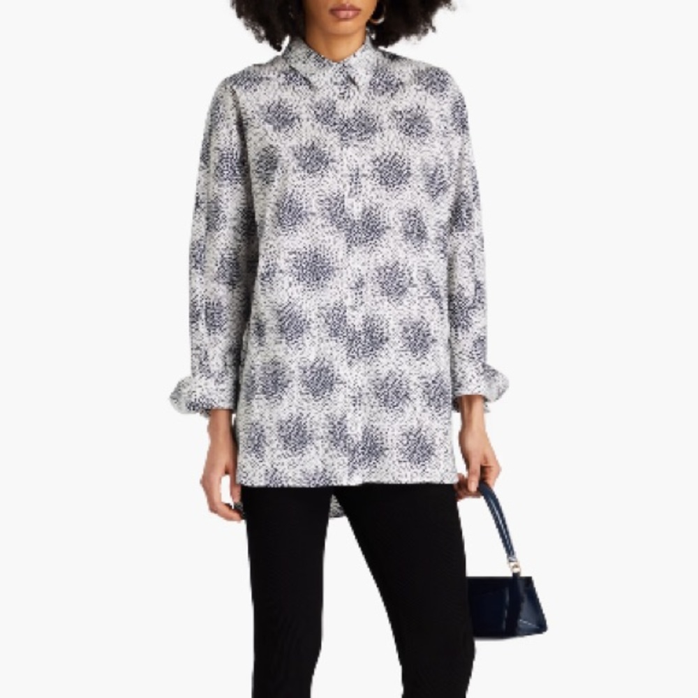 DIANE VON FURSTENBERG Caleb Printed Stretch-Cotton Poplin Shirt